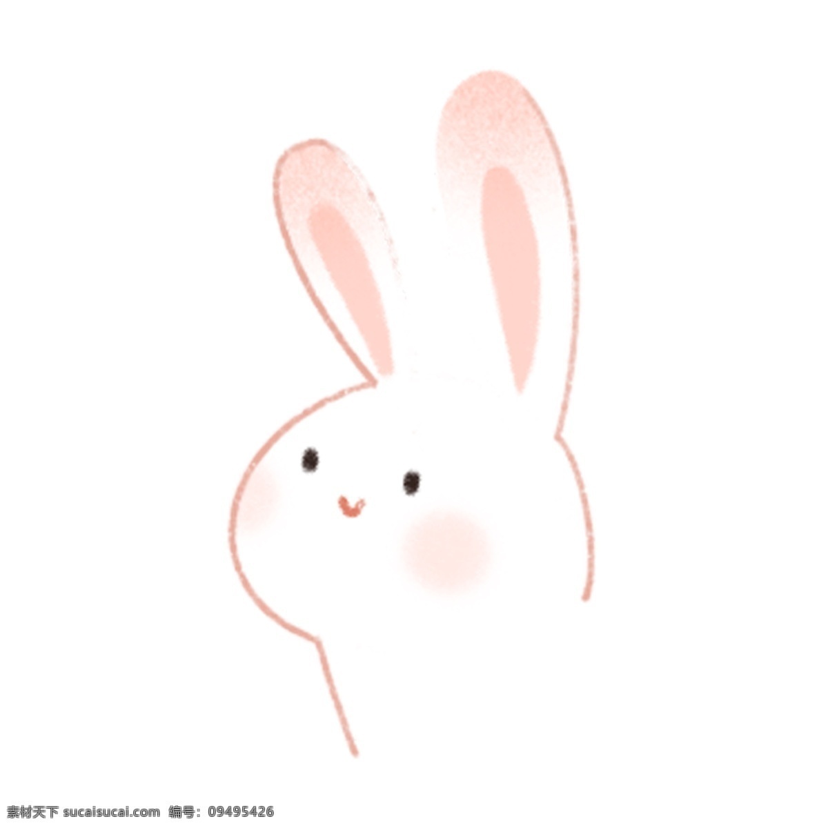 白色 可爱 卡通 小 兔子 元素 装饰元素 插画元素 免扣素材 简约风