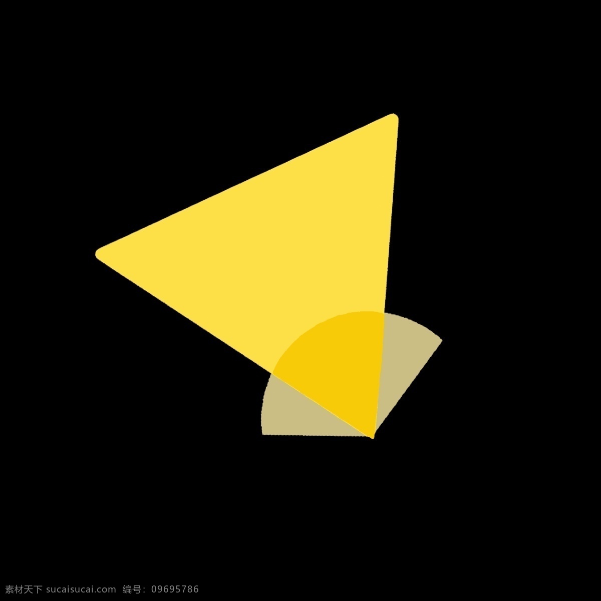 黄色 三角形 样式 小 图标 半圆 柠檬黄 图案 几何形体 形状 卡通 简洁 简单 简约 ppt可用 网络 视频图标