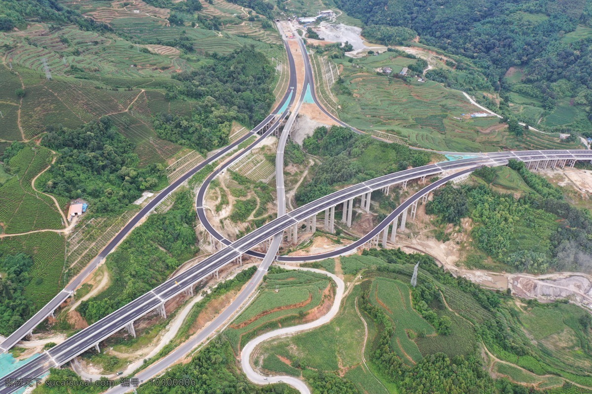 高清 立交桥 高速公路 云南 航拍 背景 建筑园林 建筑摄影