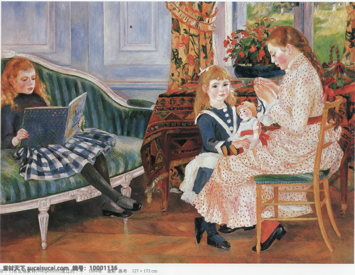 法国 妇女 孩子 绘画书法 美女 人物 人物油画 瓦格蒙特 油画 雷诺阿 油画作品 大师作品 小孩 当代 艺术家 作品 西方油画 文化艺术 家居装饰素材