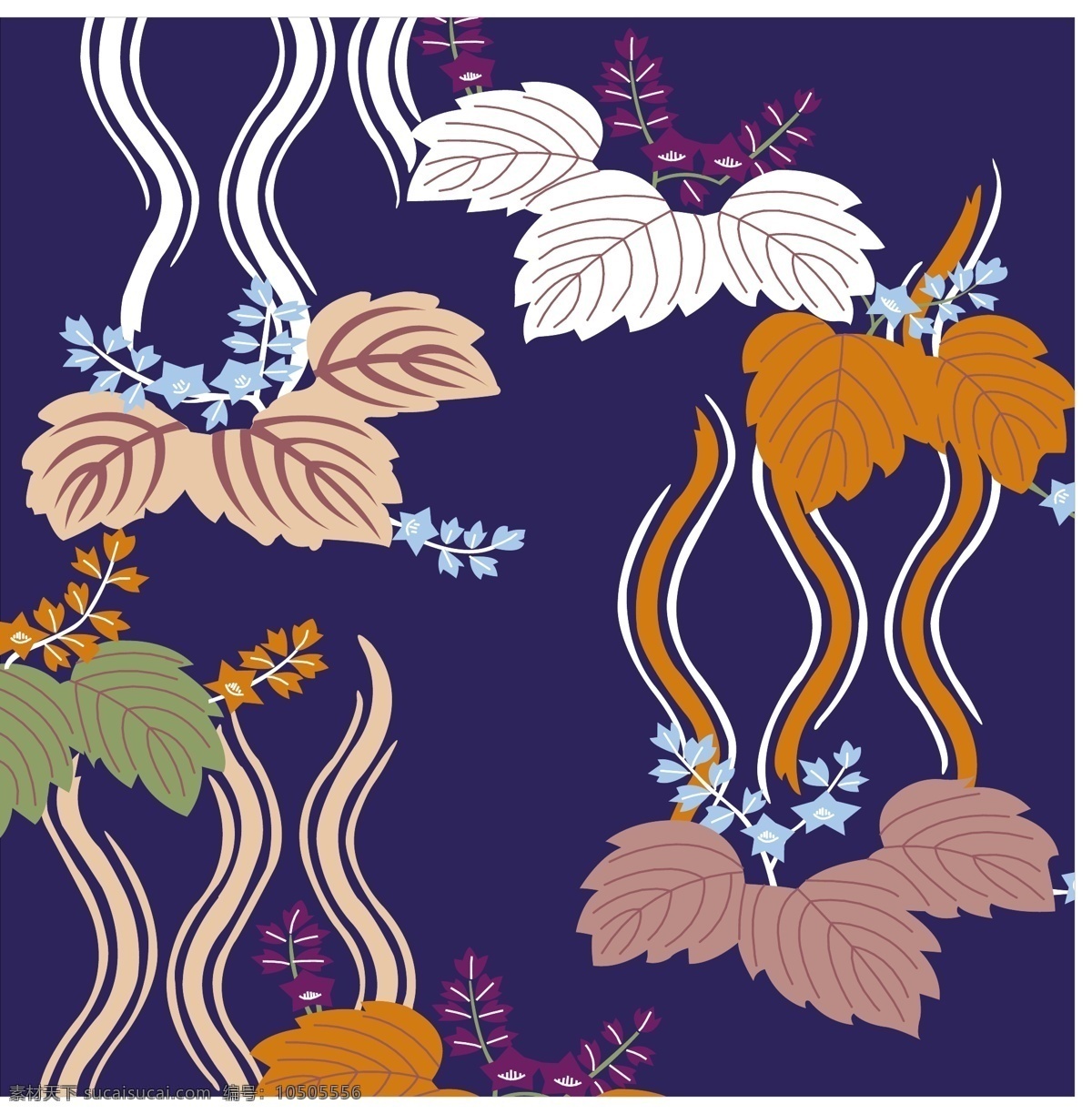 藤 叶 图案 底纹 日式底纹 日式花纹 树叶 中国风素材 大和风 藤枝