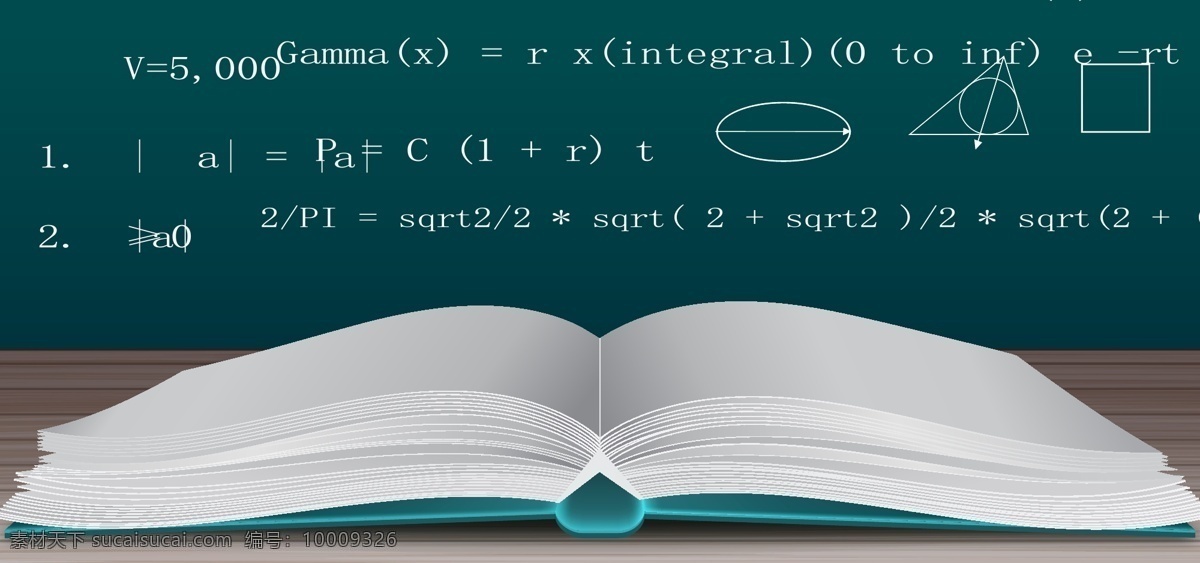 淘宝 矢量 卡通 摊开 书本 数学 公式 教育 黑板 海 海报
