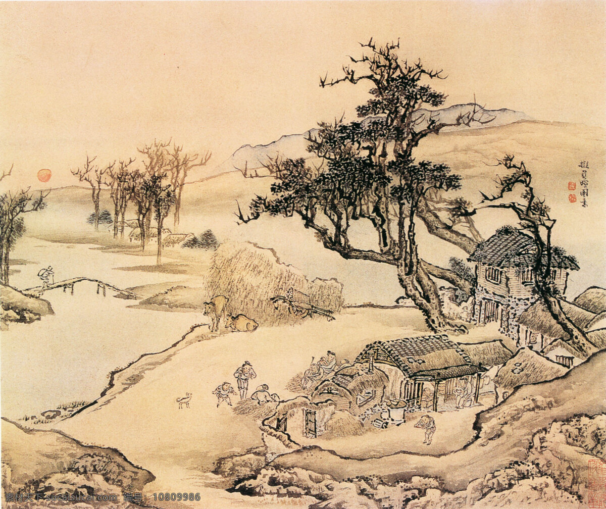 山免费下载 古典 古画 古人 画 名人 山 山水 书 书法 树 水 章 印章