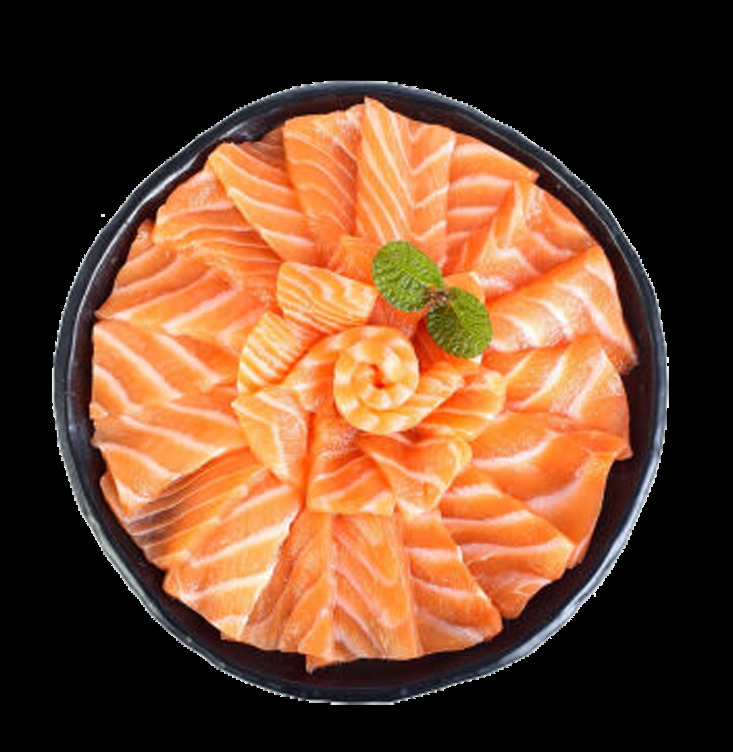 鲜美 橙色 三文鱼 料理 美食 产品 实物 产品实物 日本文化 日式料理 日式美食 圆形盘子