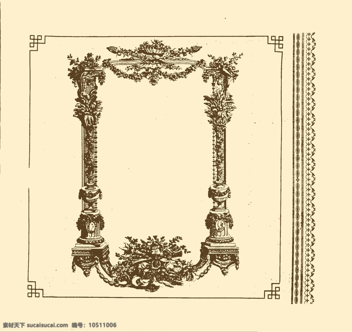 分层 边框 边框模板下载 边框素材下载 边线 复古 花边 框线 外框 装饰 非矢量 欧式 柱子 边框角花 源文件 家居装饰素材