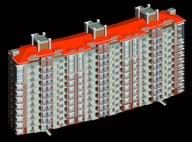 红 坡顶 小 高层 住宅 建筑 3d 模型 3d模型 住宅建筑 小高层住宅 红坡顶住宅 3d模型素材 建筑模型