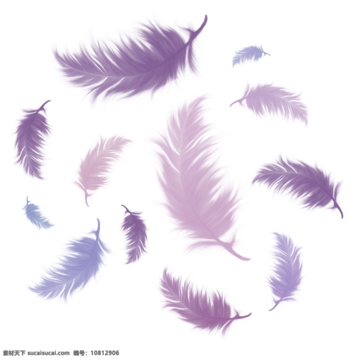 淡雅 紫色 渐变 羽毛 漂浮 元素 背景 底纹 设计元素 飘落 背景图案