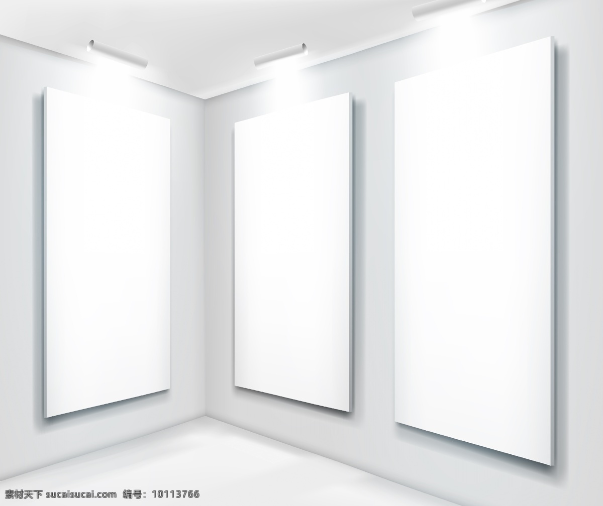 展览馆 展厅 射灯 灯光 展板 光效 展台 产品展示 效果图设计 走廊 建筑 白色