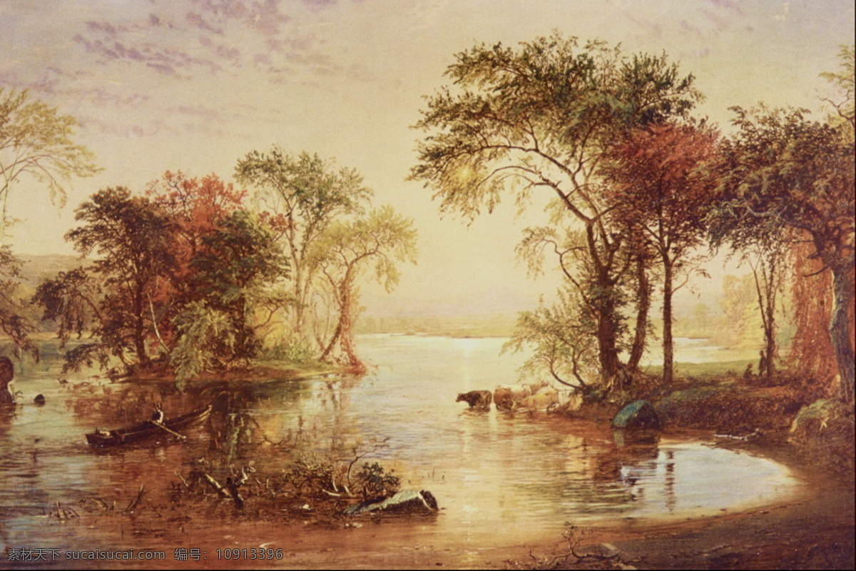 风景油画 西洋 美术 西洋美术 设计素材 风景专辑 油画世界 书画美术 黄色