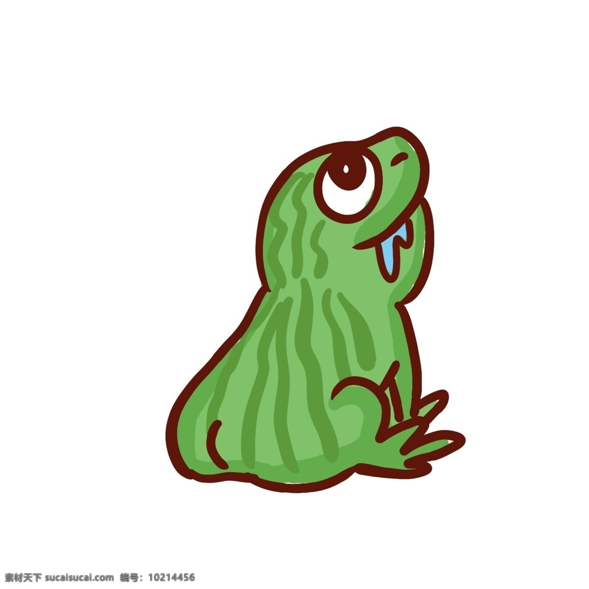 彩绘 只 青蛙 动物 元素 插画 荷塘 漫画
