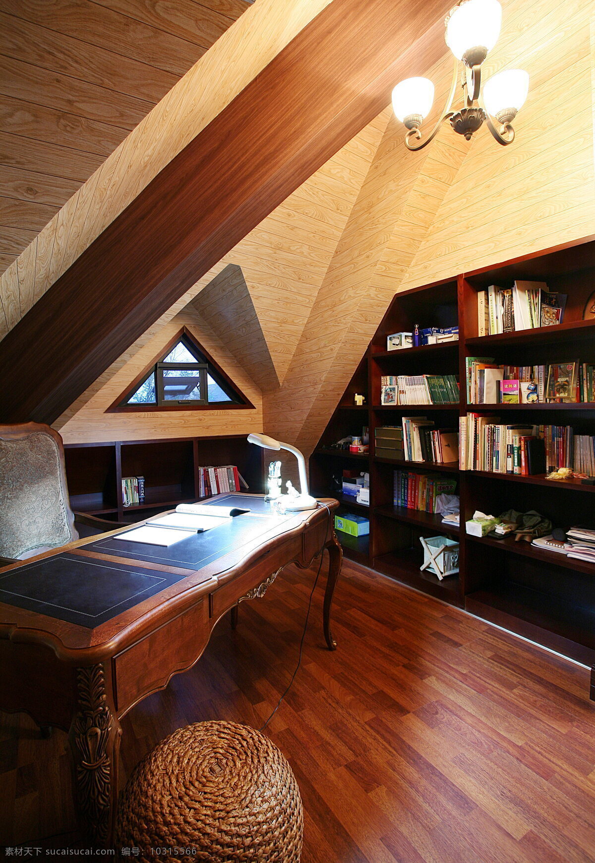 室内设计 实景 照片 资料图片 地板 吊灯 建筑园林 室内 室内摄影 资料 书房 写字桌 装饰素材