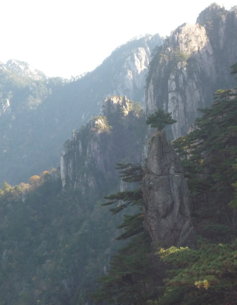 黄山风景 黄山 蓝天 树木 山峦 自然风景 旅游摄影