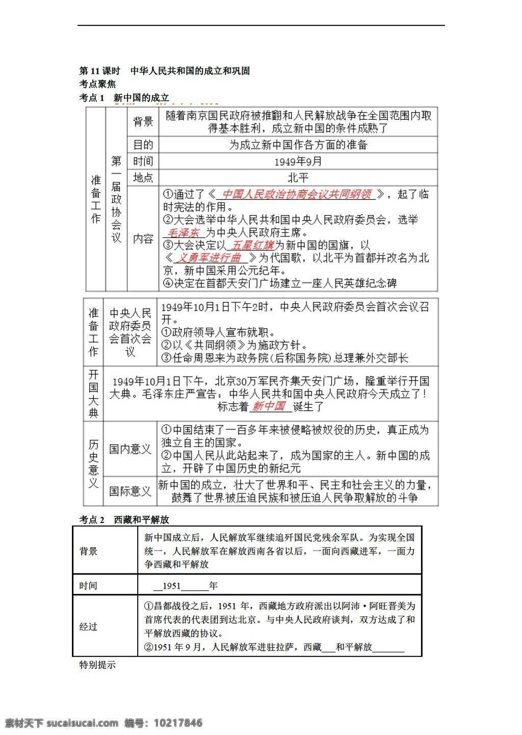 中考 专区 历史 2016 年 一轮 科学 备考 中华人民共和国 成立 巩固 人教版 中考专区 学案