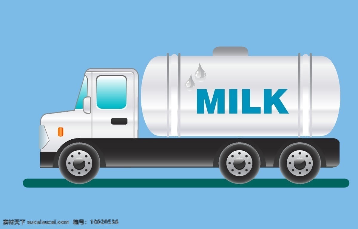 矢量 牛奶 货车 运输 扁平化 矢量素材 车辆