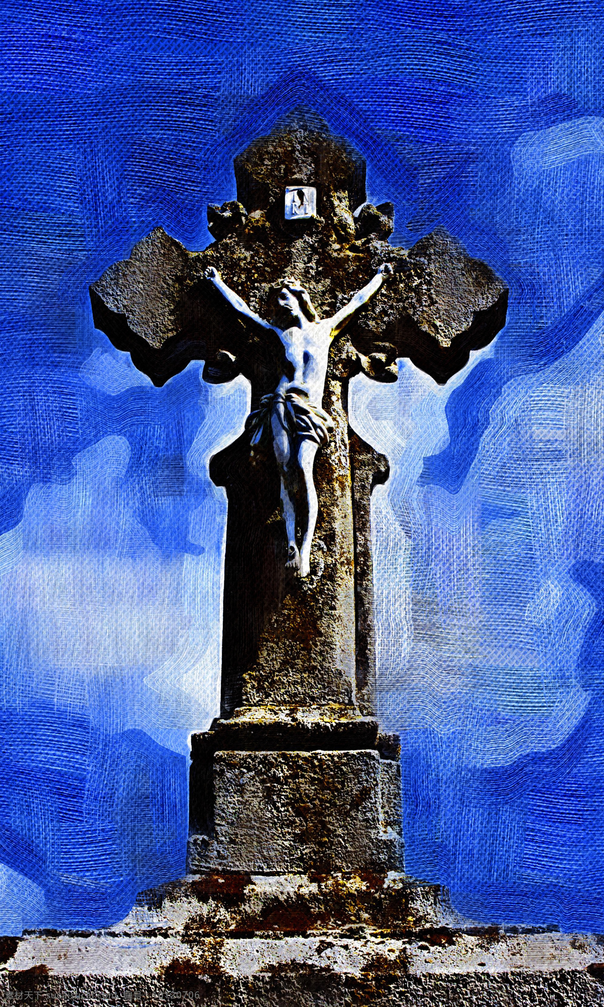 耶稣基督 十字架 宗教艺术 天主教 水彩绘画 文化艺术 宗教图片 宗教信仰