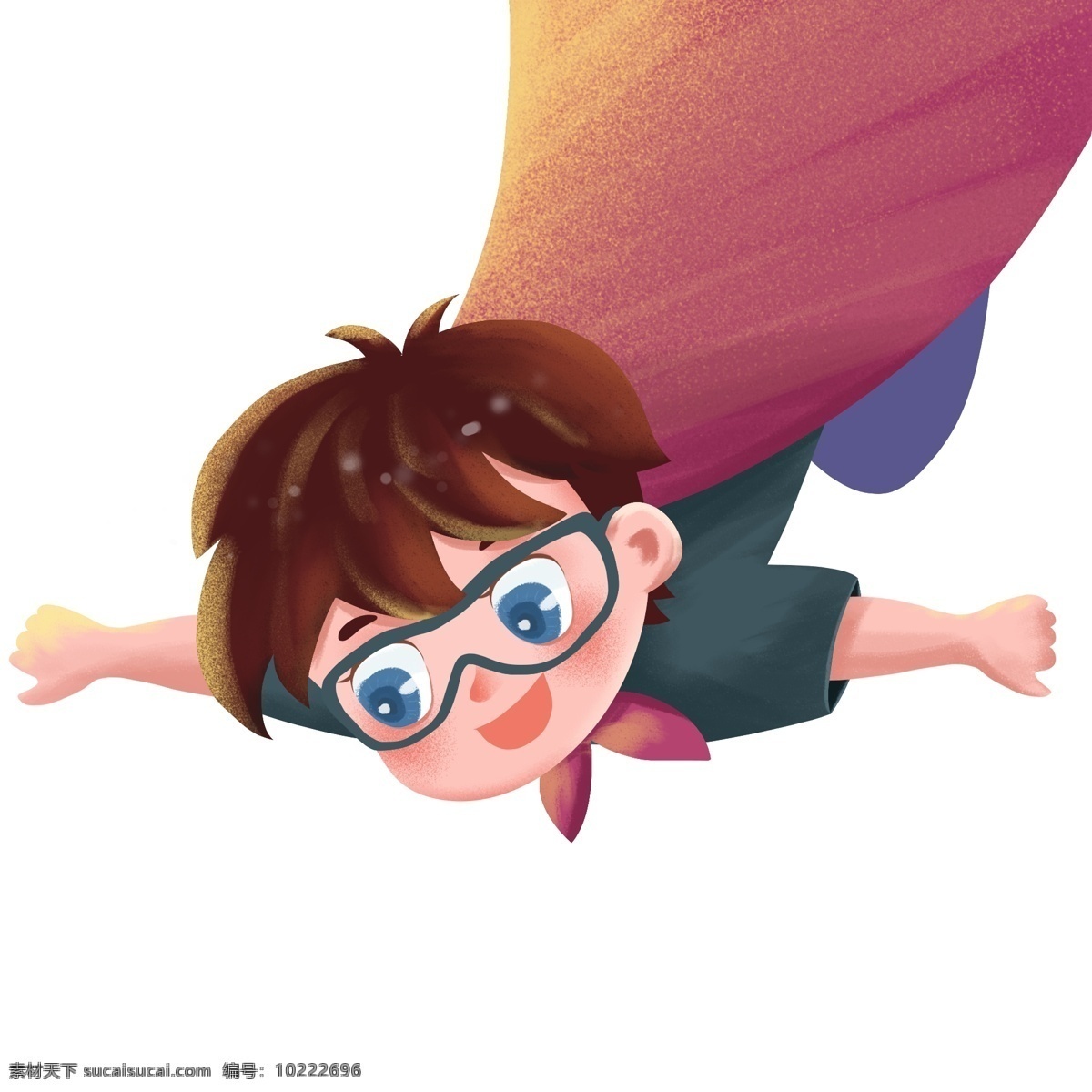 飞翔 可爱 侠女 图案 儿童 孩子 男孩 插画 绘画素材 创意 简约 小清新 水彩 装饰图案 文艺 卡通