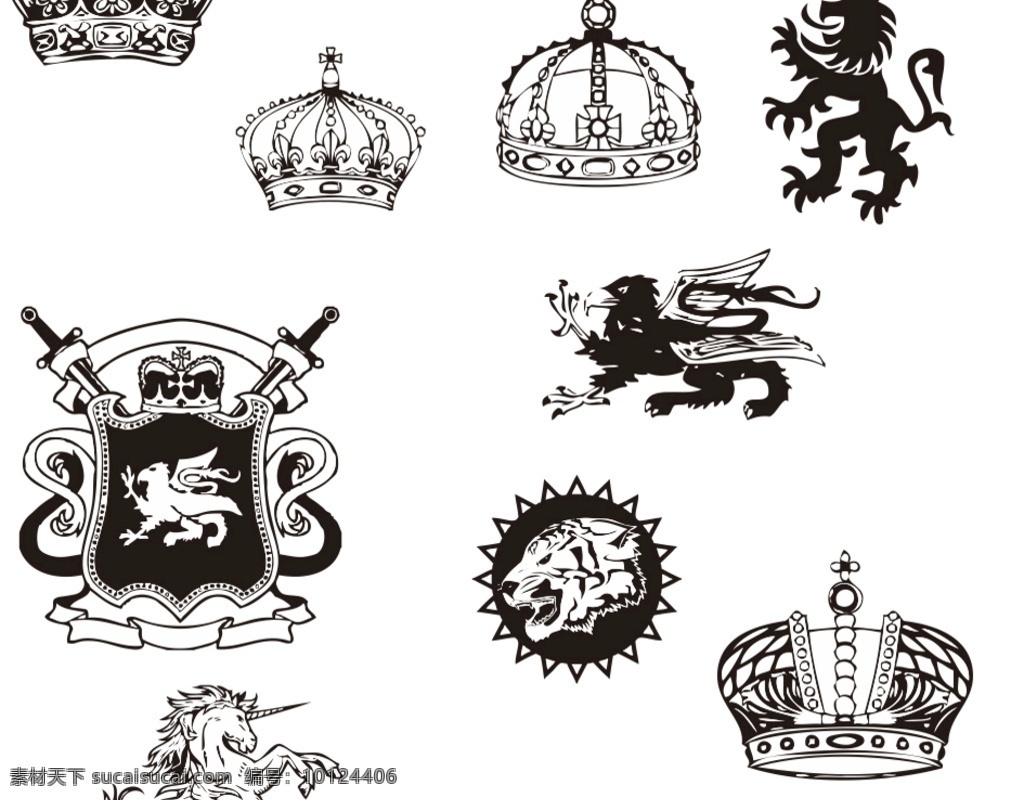 皇冠狮子图 狮子 皇冠 标识 天马 标志图标 其他图标