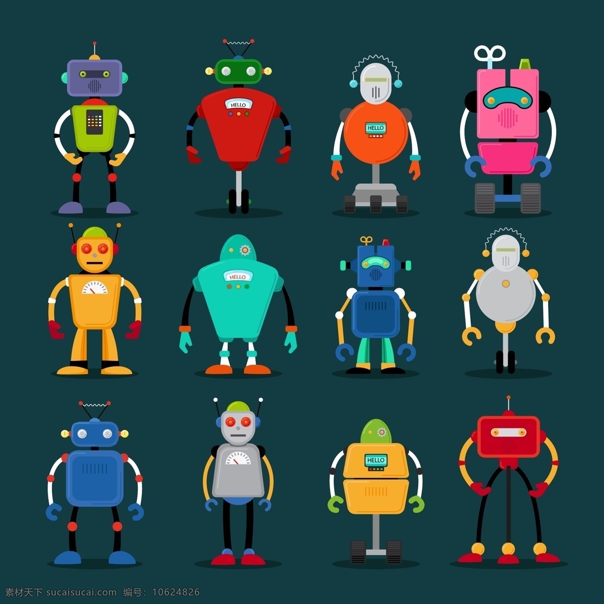 各种 矢量 机器人 多彩机器人 机器人合集 卡通人物 未来机器人 智能机器人 玩具机器人 各种机器人 宇宙太空 现代科技 科学研究