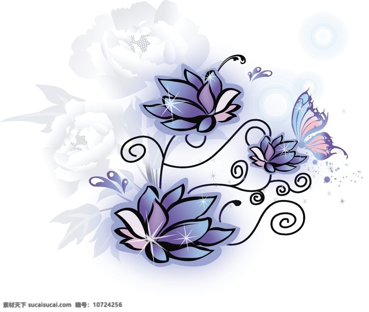 蝴蝶 花朵 广告 平面 矢量 矢量图 花纹花边