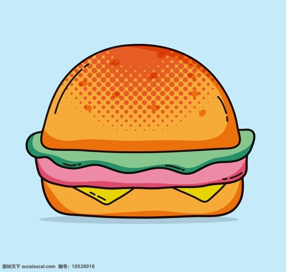 手绘汉堡 汉堡包 食物 薯条 热狗 手绘画 快餐 hamburger 生活百科 餐饮美食 卡通矢量图 矢量图 手绘 手绘素材 背景 可爱 汉堡素材 圆汉堡 元素