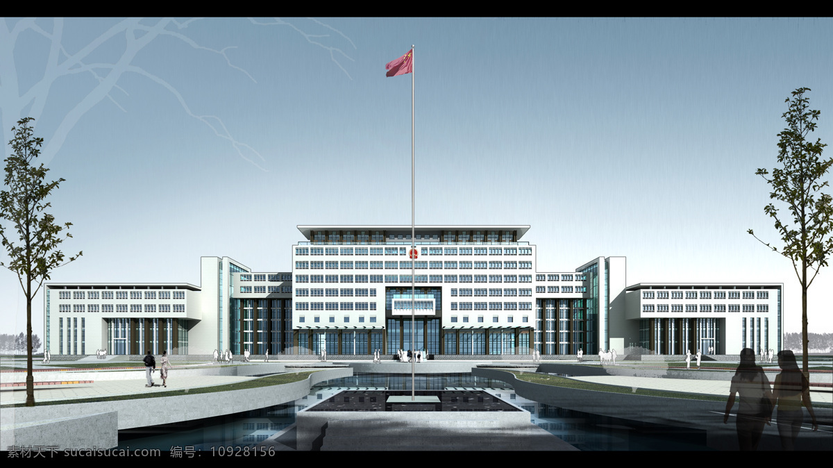办公楼 景观 效果图 3d设计 办公大楼 办公楼效果图 大图 景观效果图 效果图jpg 3d模型素材 其他3d模型