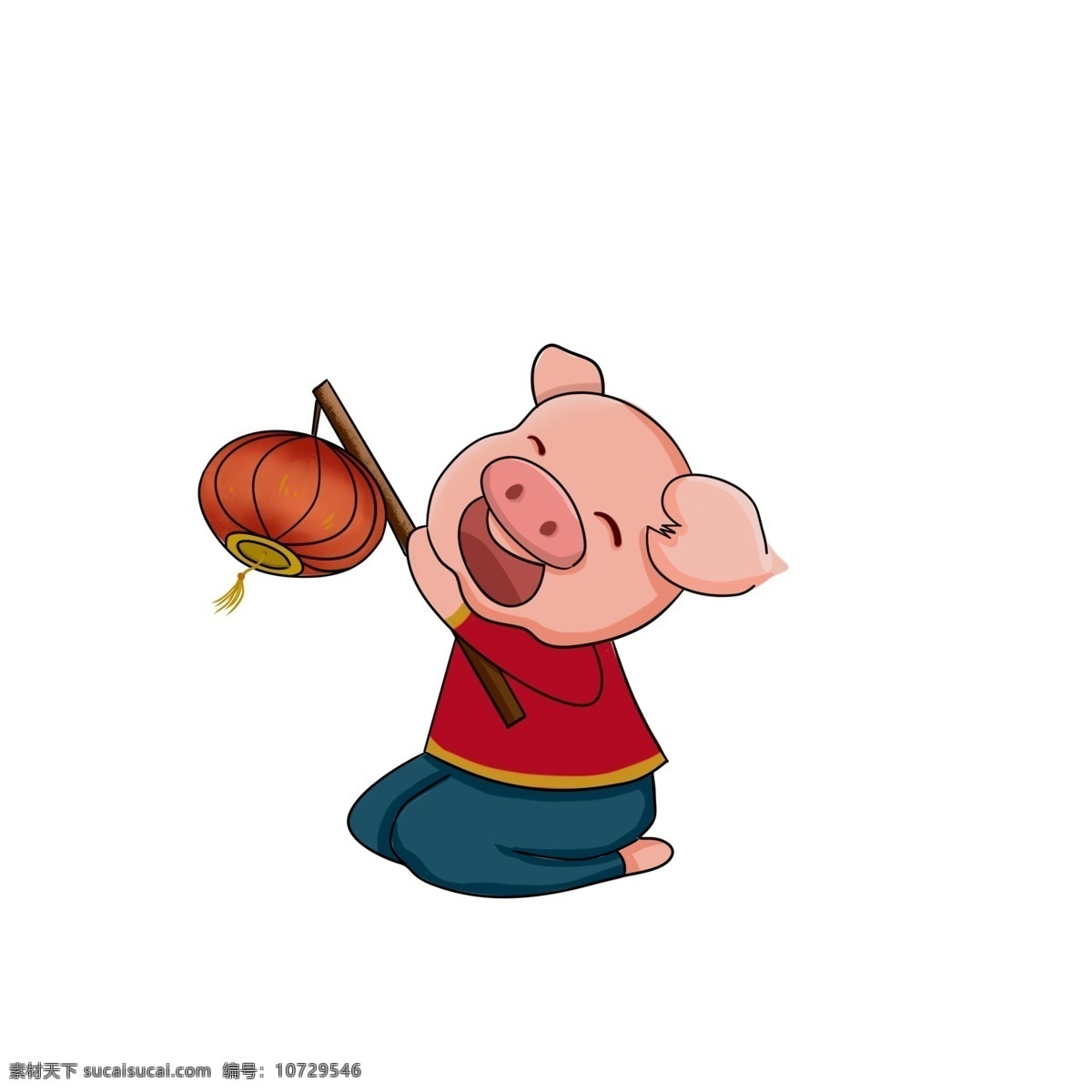 猪年 提 灯笼 小 猪 卡通 中国风 春节 插画 新春 新年 2019年 小猪形象 猪年形象 小猪 开心小猪 可爱小猪