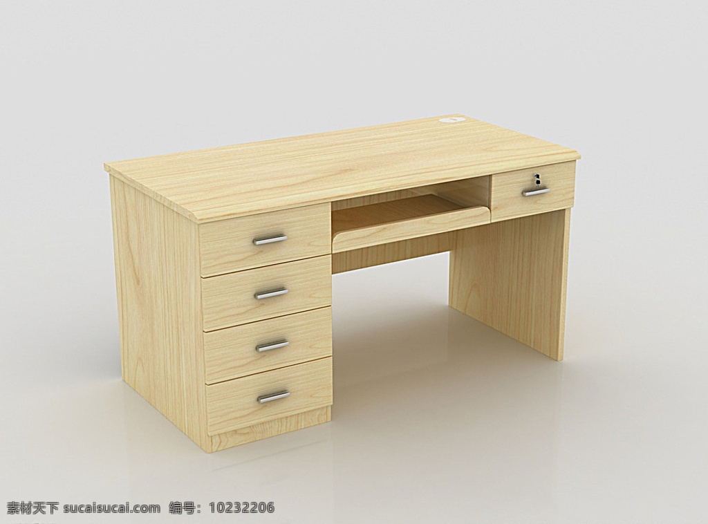 办公桌 学习桌 板式桌 办公台 办公桌子 三维场景模型 3d设计 max 灰色