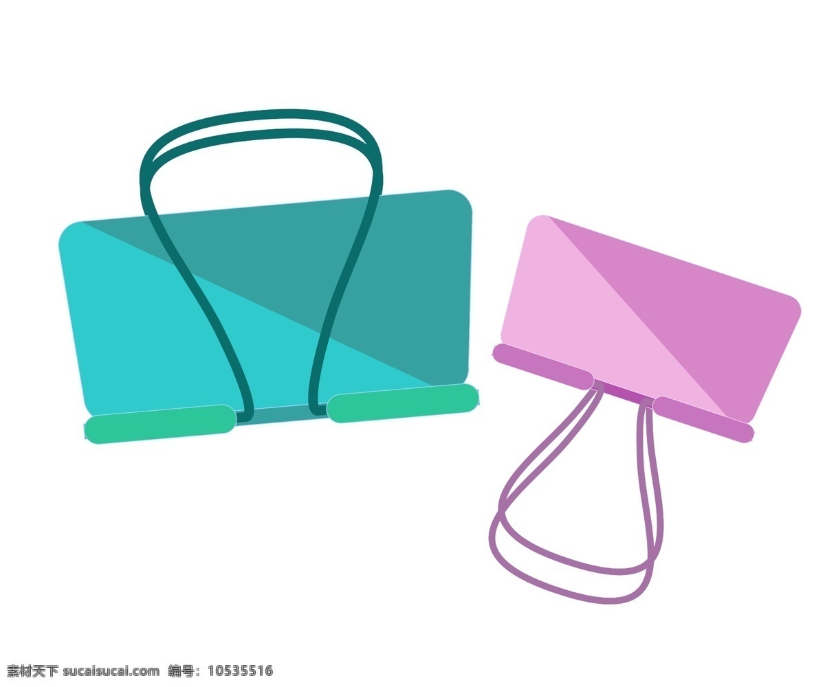 两个 文件 夹子 插画 小夹子 两个夹子 文件夹子 插画蓝色夹子 办公用品 夹 紫色夹子 资料夹子