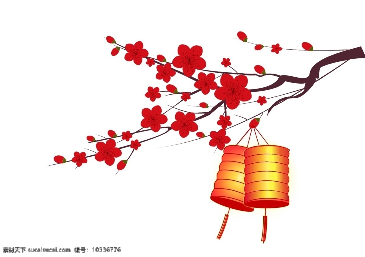 梅花灯笼 梅花 灯笼 中国元素 中国节日元素
