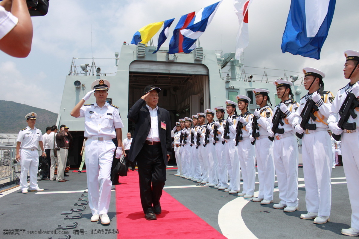 中国 海军 仪仗队 舰艇 外交部长 职业人物 人物图库