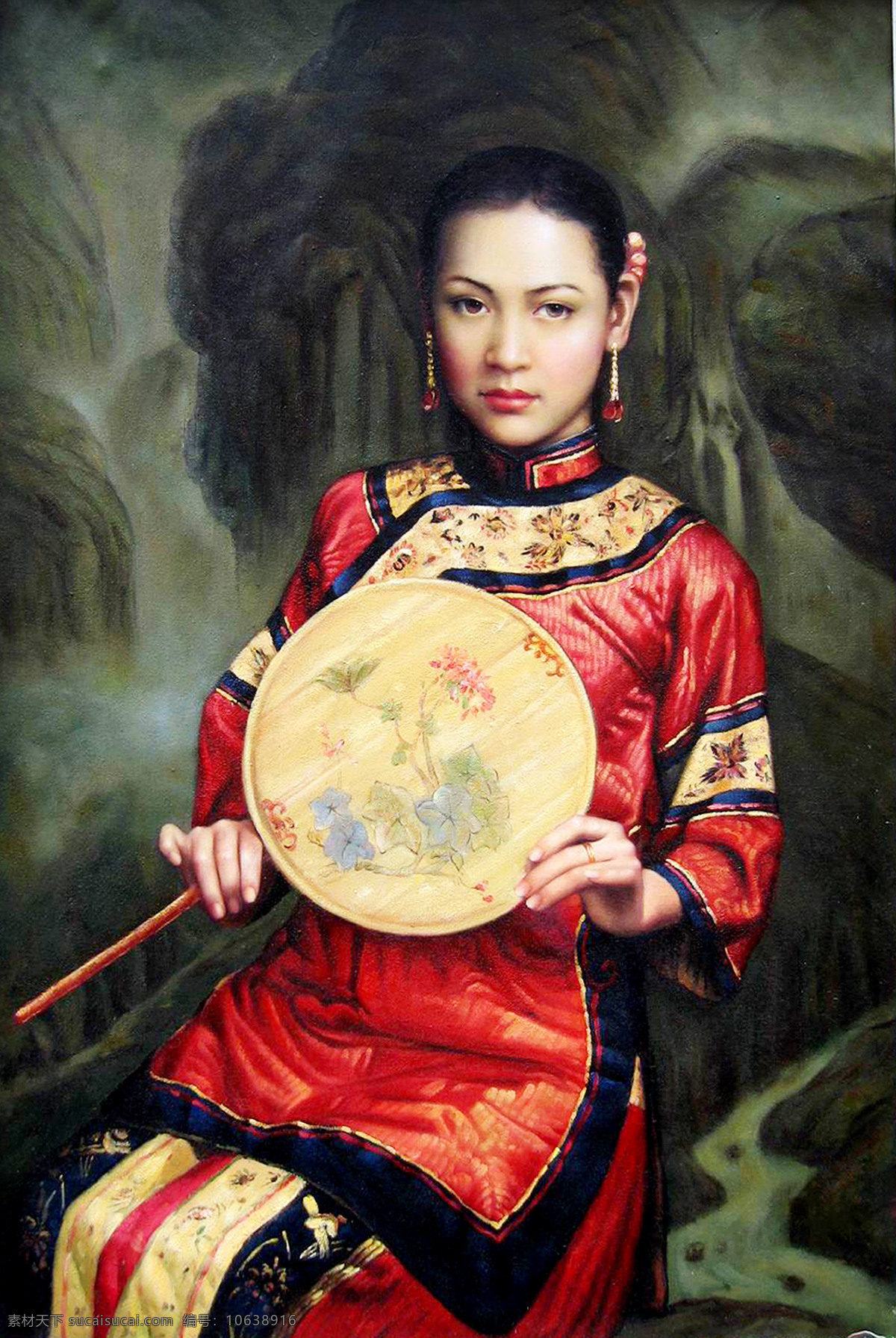 表情 动作 服装 妇女 绘画 绘画书法 美术 女人 拿扇子的妇人 油画 少妇 姿势 扇子 油画艺术 油画作品11 文化艺术 家居装饰素材