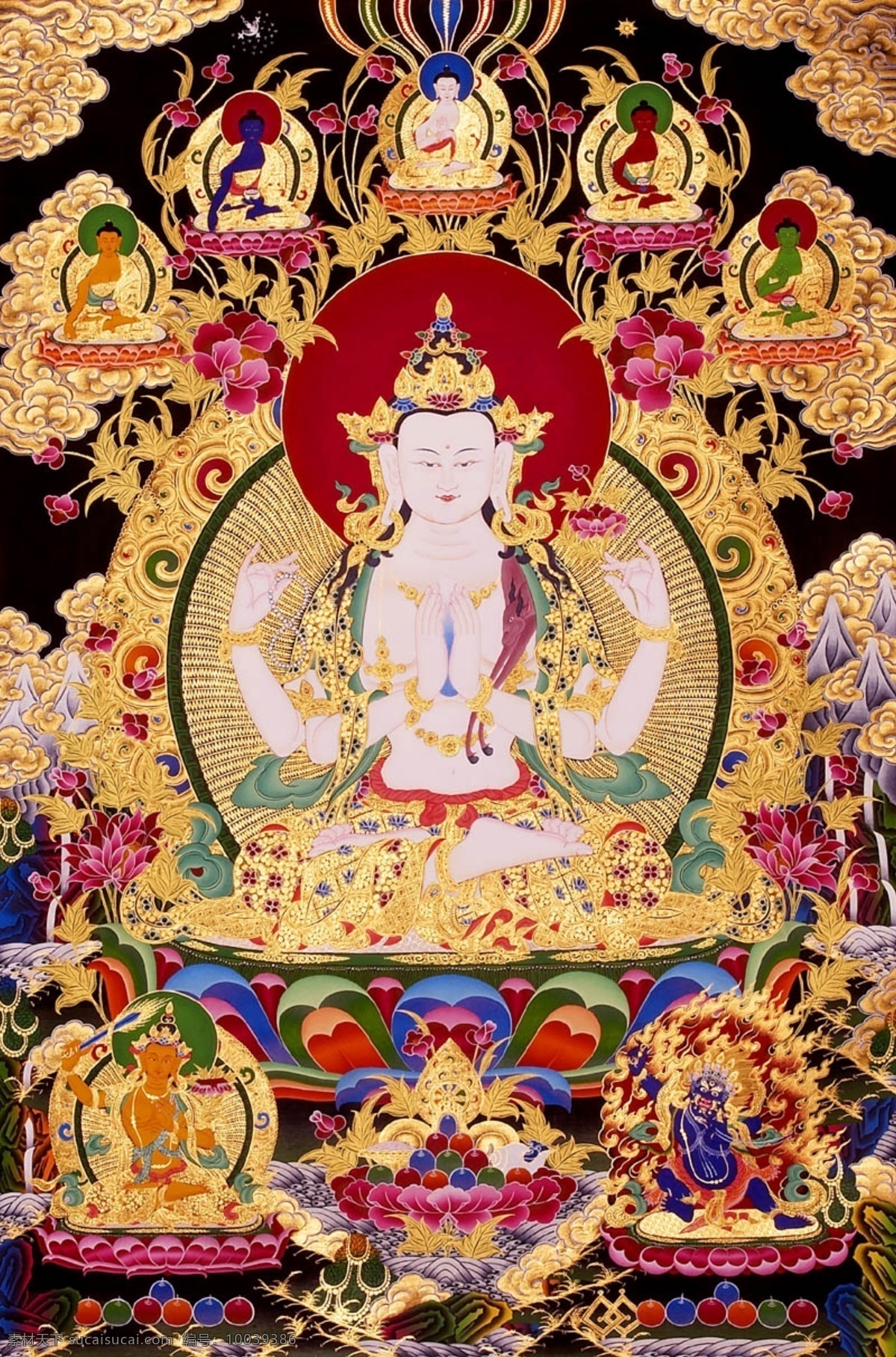 四 臂 观音 bmp 佛教 高清 观音菩萨 唐卡 文化艺术 宗教信仰 四臂观音 观世音 慈悲 密宗