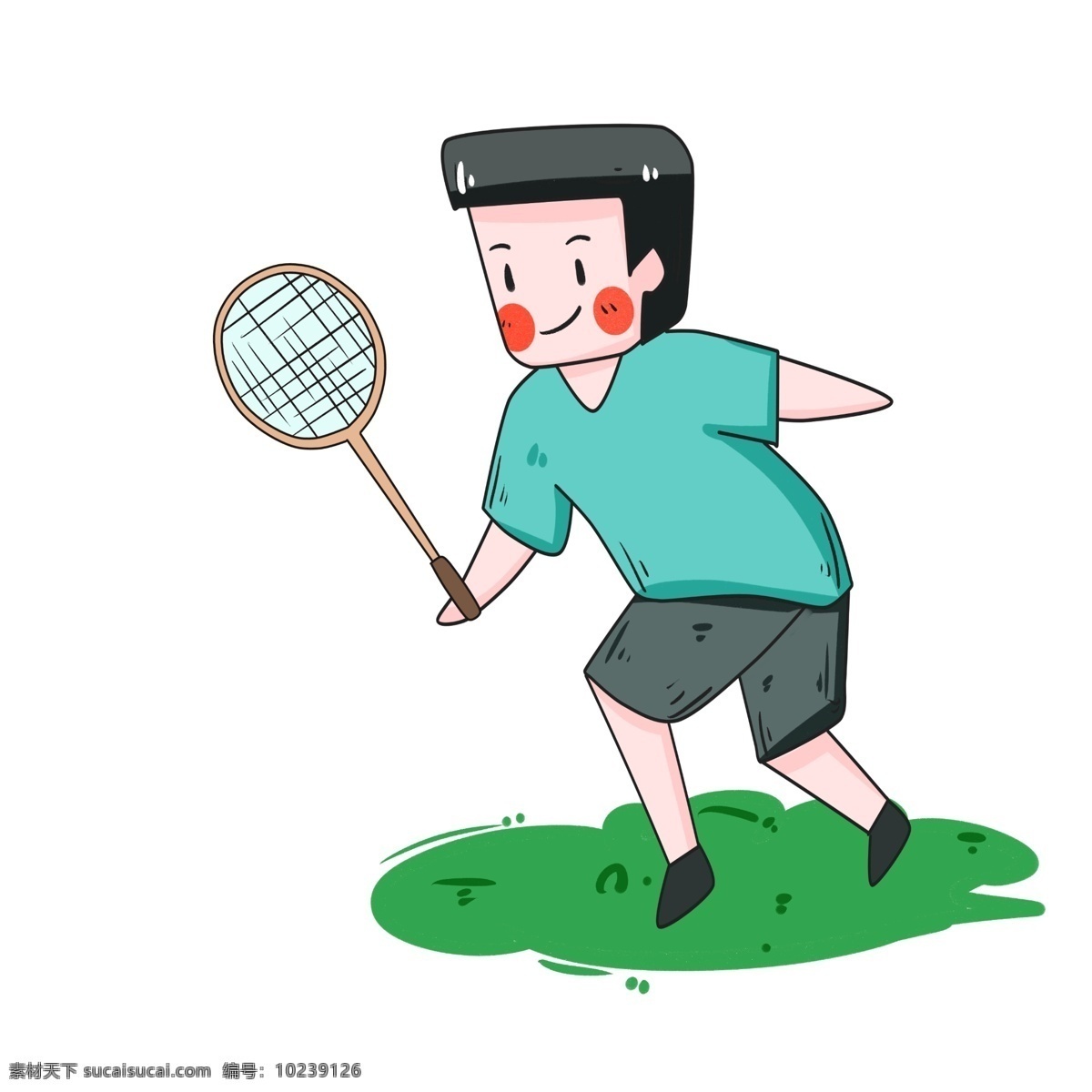 运动 男孩 羽毛球 运动男孩 打羽毛球 卡通人物