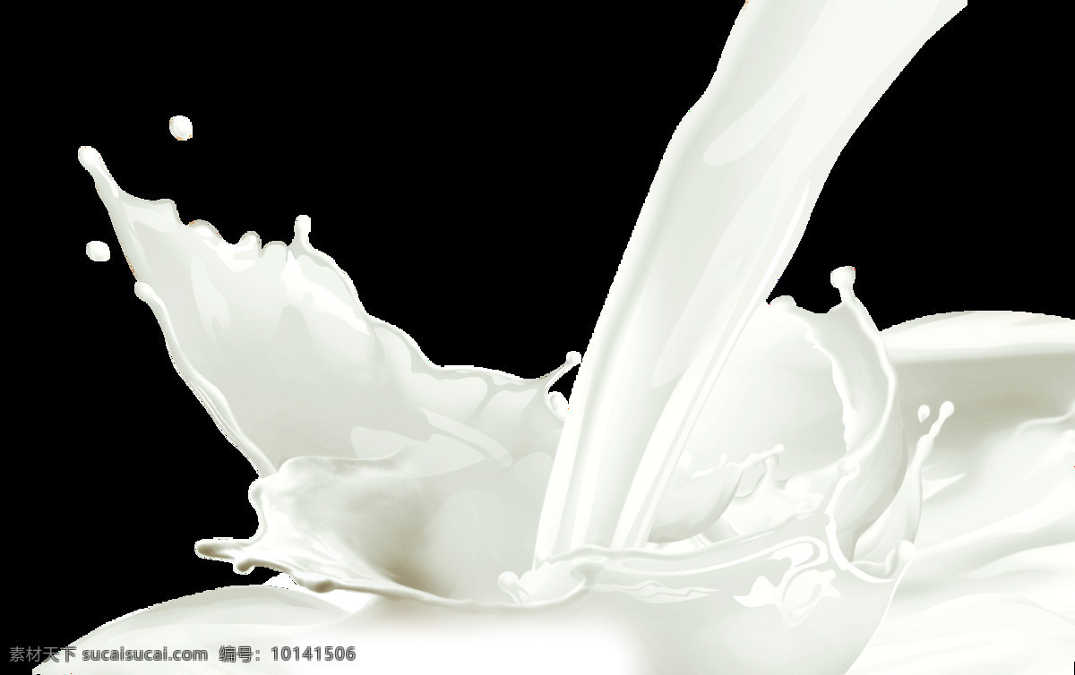 手绘 牛奶 流动 元素 白色牛奶 丝滑 营养 免抠