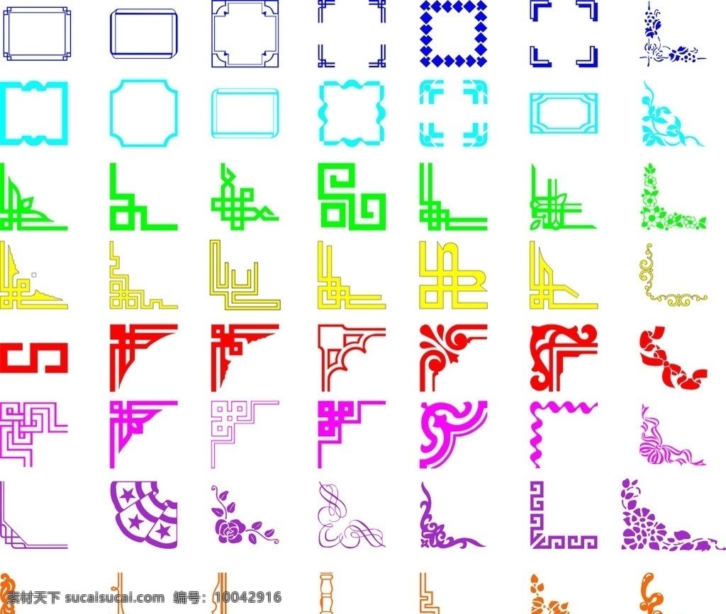 矢量花边 矢量角边 各式花边 cdr矢量 矢量装饰边 花纹花边 花边 底纹边框 矢量