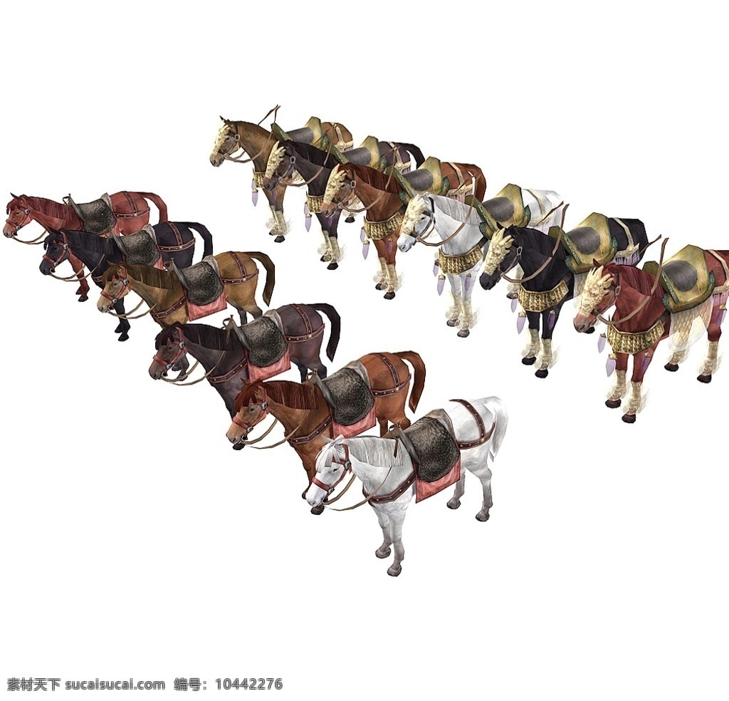 战马模型 max战马 战马雕像 多个马模型 动物模 3d设计 其他模型 max