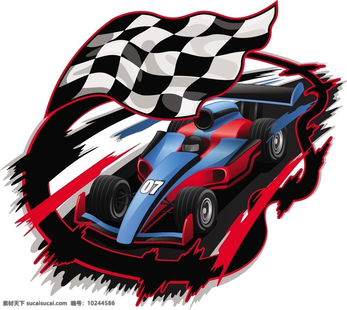 赛车 黑白格子旗 极品飞车 赛车游戏 跑车 动感 运动 格子 格纹 速度 竞技 黑白 红色 蓝色