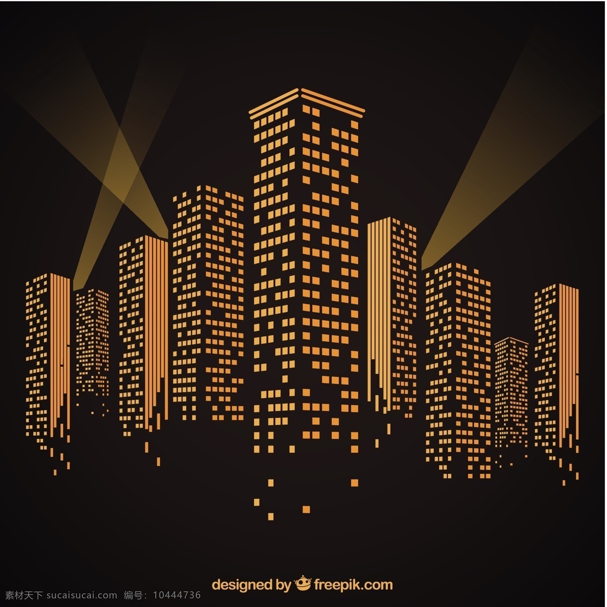 照明建筑 城市 建筑 灯光 窗户 摩天大楼 照明 发光 图标 高清 源文件