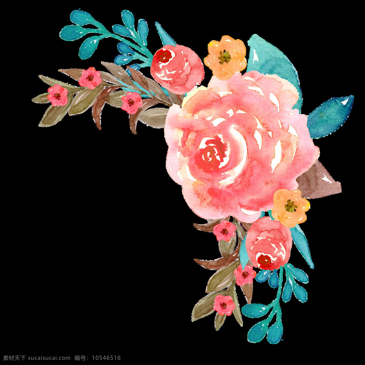 悬挂 花蕊 卡通 透明 花心 花丛 透明素材 免扣素材 装饰图案