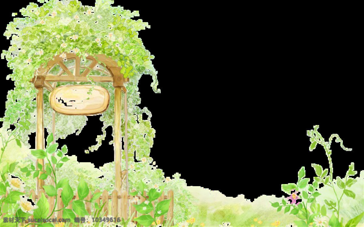 彩绘 绿色 菜园 图案 元素 彩绘装饰画 精美装饰 卡通装饰 手绘图案 童话素材 装饰物
