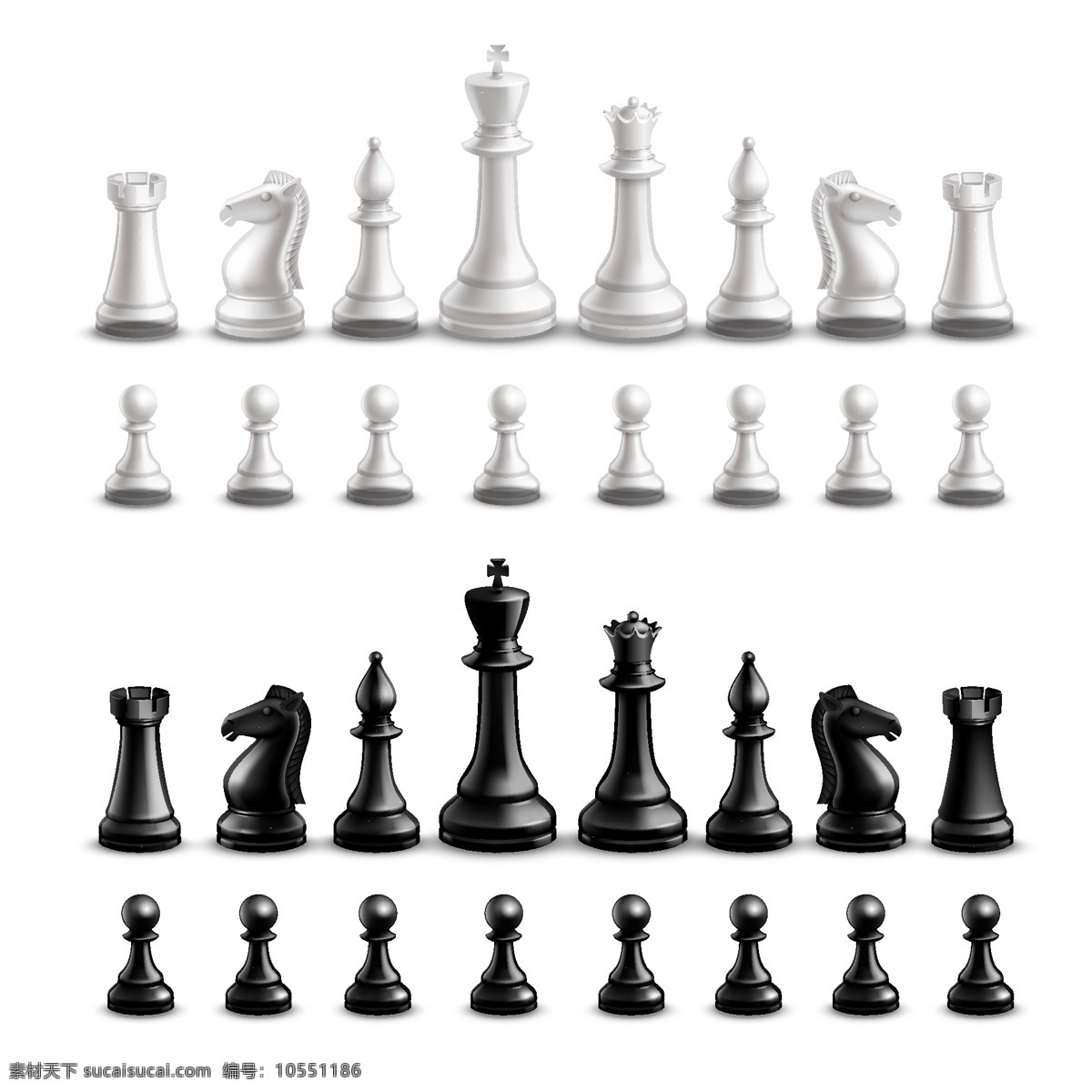 国际象棋 棋子 矢量分层棋子 黑白罗马棋 象棋 国际棋子