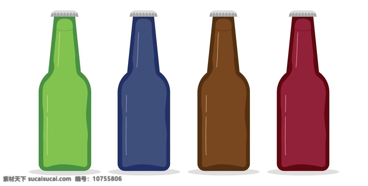 矢量 酒瓶 饮料瓶 酒 啤酒瓶 啤酒 酒精 玻璃瓶 饮料 汽水