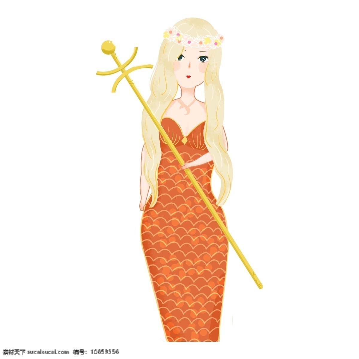 清新 手绘 可爱 美人鱼 公主 小清晰 卡通 插画 人物设计 美人鱼公主