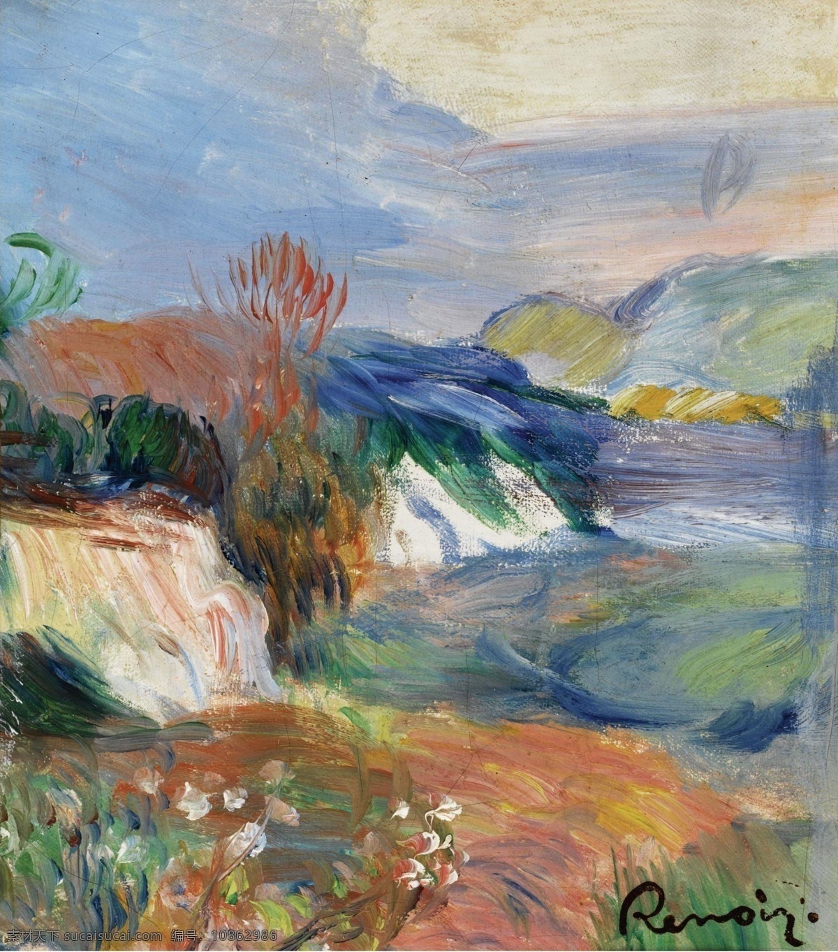 seaside 大师 画家 风景画 静物 油画 建筑 装饰画 renoir auguste pierre 人物 高清 西方 国外 现代 家居装饰素材