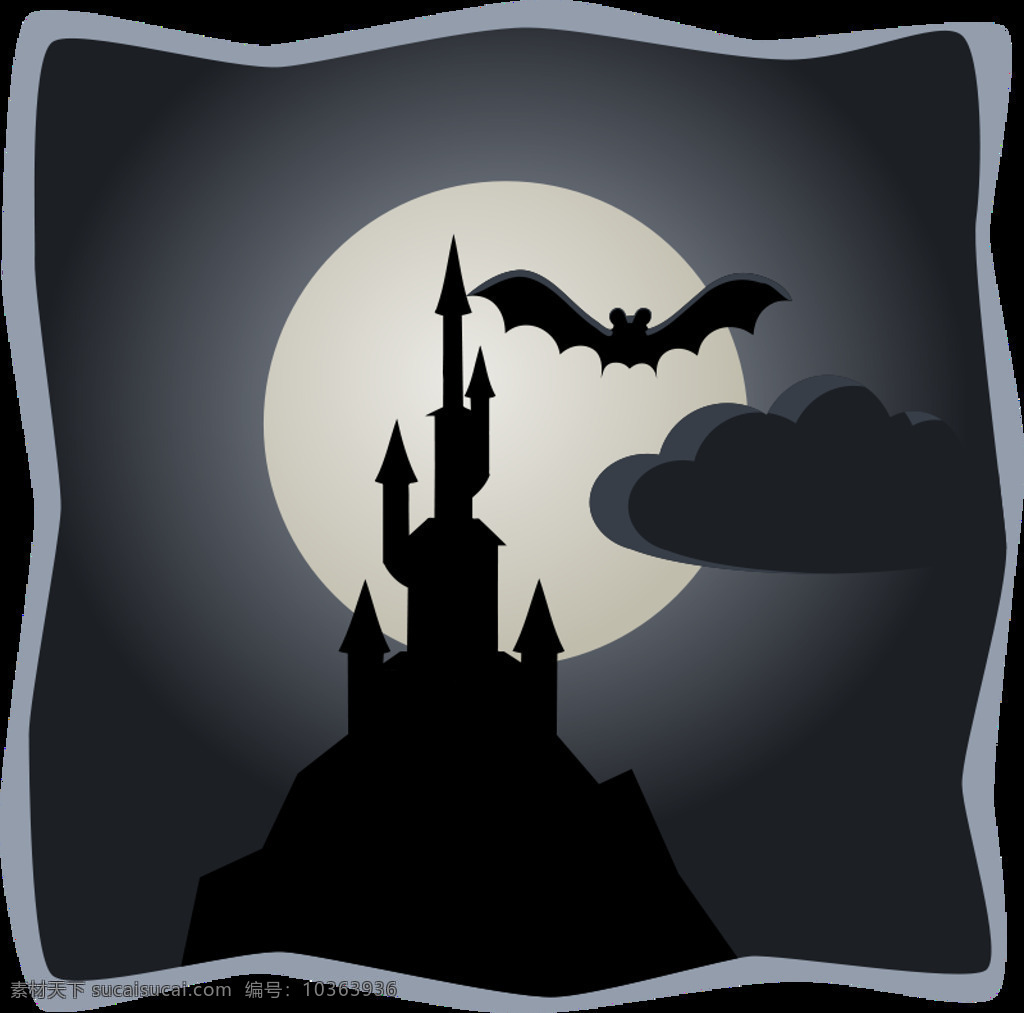 幽灵 般 城堡 满月 蝙蝠 卡通 颜色 月亮 令人 毛骨悚然 混音 插画集