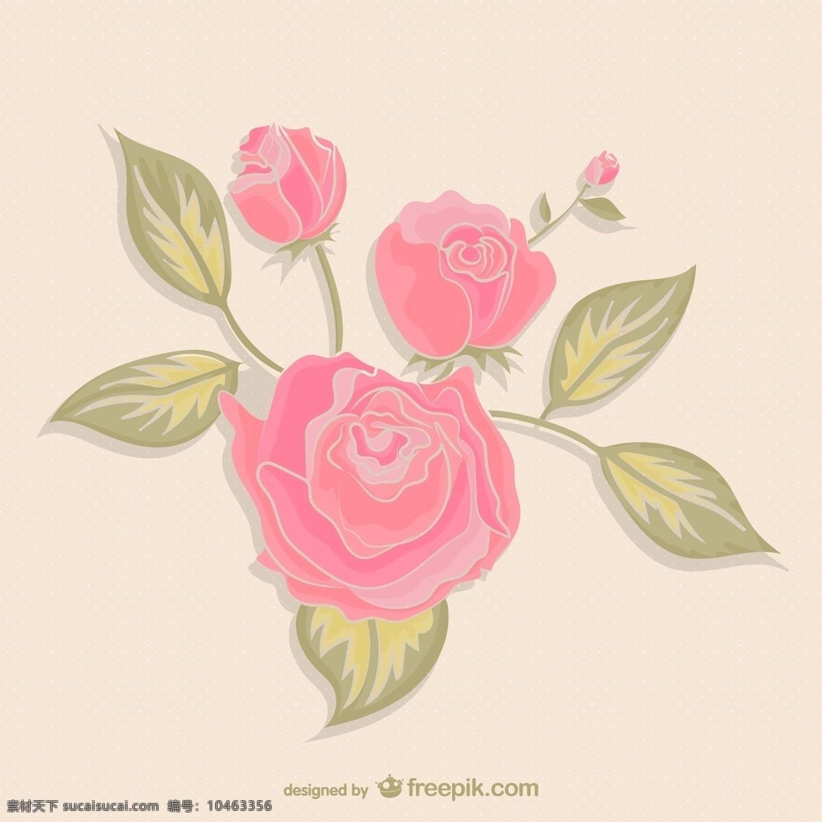 粉色 玫瑰花 矢量 花卉 植物 粉玫瑰 水玉点 矢量图 高清图片