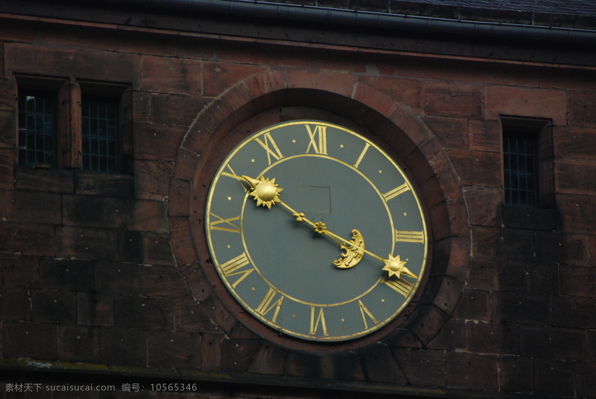 海德堡钟楼 欧洲 德国 时间 金色 钟楼 指针 星月 钟 国外旅游 旅游摄影