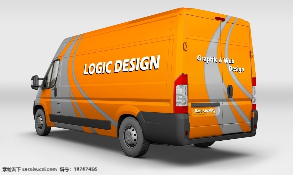 货车 车体 智能 贴图 场景 效果图 广告 橙色
