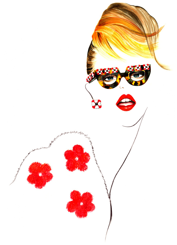 现代 女人 时尚 彩妆 美女 化妆 红唇 口红 眼镜