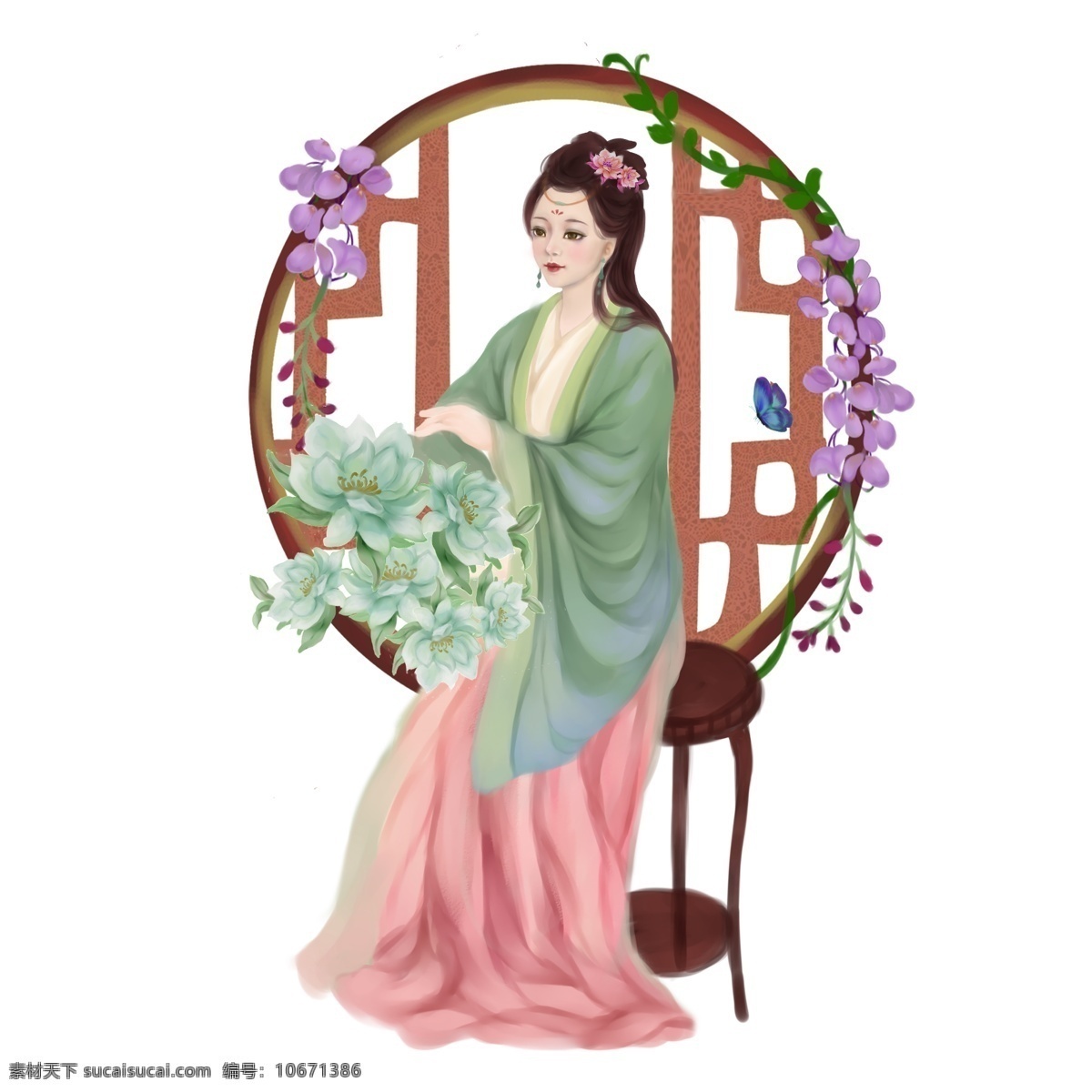 中国 风 古代 女子 古风 中国风 古典 赏花